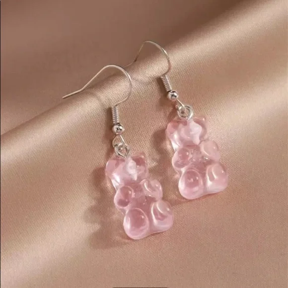 Red Gummy Bear Strawberry Candy Retro Cute  Dainty Vintage Casual Dangle Earring - Picture 7 of 14